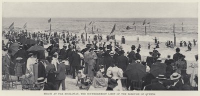 Strand bij Far Rockaway, de zuidelijkste grens van het district Queens door American Photographer