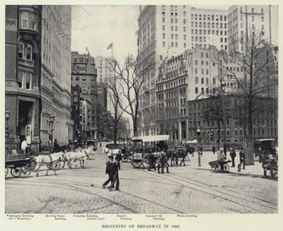 Begin van Broadway in 1899 door American Photographer