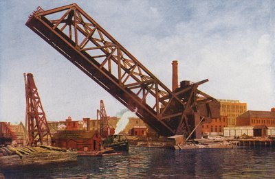 Chicago: Single Leaf Bascule Bridge (kleurenfoto) door American Photographer