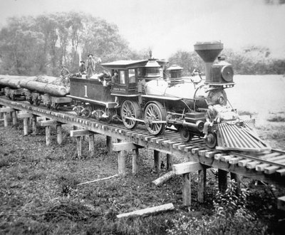 Goederentrein, Coss County, Oregon, ca. 1880 door American Photographer