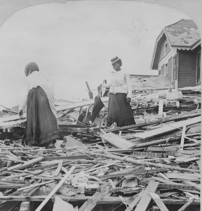 Galveston ramp, proberen te vinden waar hun huis stond door American Photographer