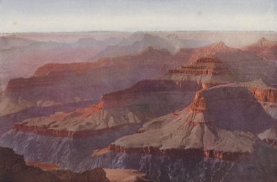 Grand Canyon, Arizona, zonsondergang vanaf Hopi Point (ingekleurde foto) door American Photographer