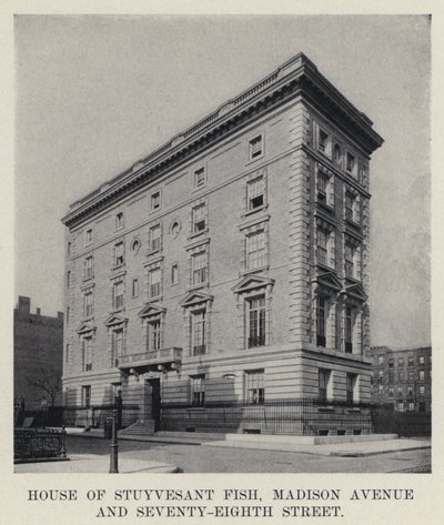 Huis van Stuyvesant Fish, Madison Avenue en Seventy-Eighth Street door American Photographer