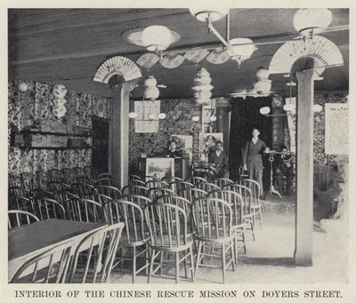 Interieur van de Chinese reddingsmissie op Doyers Street door American Photographer