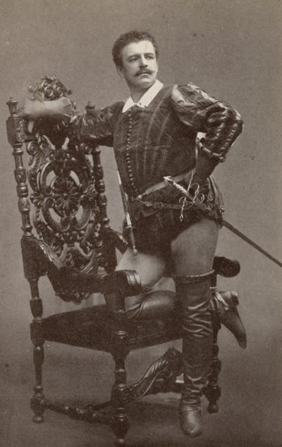 Jean de Reszke, als Raoul, in "Les Huguenots" (z/w foto) door American Photographer