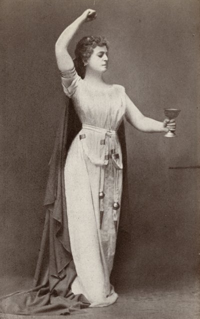 Lilli Lehmann, als Isolde, in "Tristan Und Isolde" (z/w foto) door American Photographer