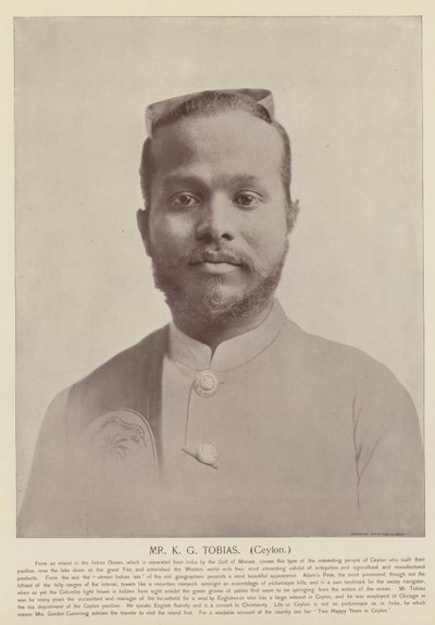 Mr K G Tobias, Ceylon door American Photographer
