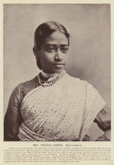 Mevrouw Theresa Joseph, Oost-Indiër door American Photographer