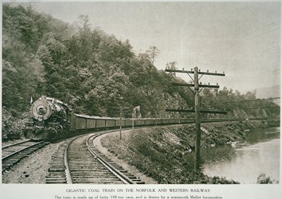 Norfolk & Western Railway, ca. 1925 (zw/w foto) door American Photographer