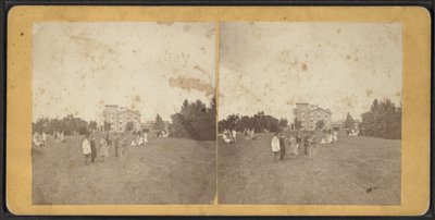 Noordelijke voorzijde en gazon, Oneida Community, New York State, ca. 1870 door American Photographer