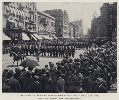 Politieparade, die elk jaar plaatsvindt op de eerste dag van juni door American Photographer