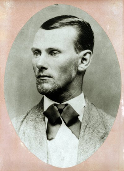 Portret van de crimineel Jesse James (1847-1882) kort voor zijn dood. Fotografie 1882. door American Photographer