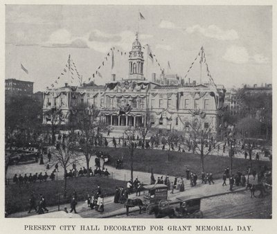 Huidig stadhuis versierd voor Grant Memorial Day door American Photographer