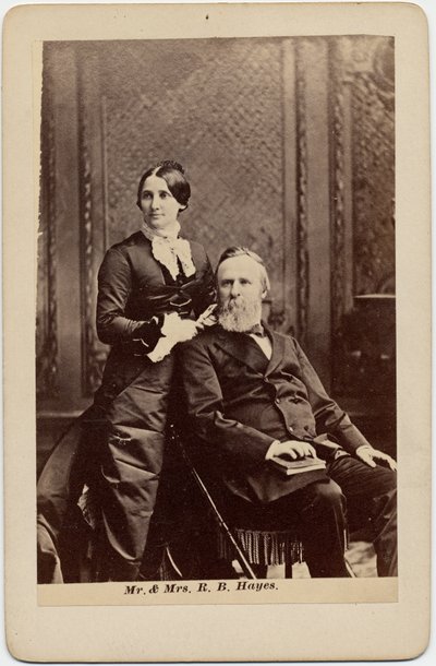 Rutherford Birchard Hayes (1822-93), 19e president van de VS, en Lucy Ware Webb Hayes (1831-89), zijn vrouw door American Photographer