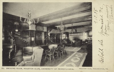 Rookkamer, Houston Club, Universiteit van Pennsylvania, Philadelphia door American Photographer