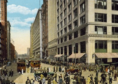 State Street, kijkend naar het Noorden vanaf Madison Street door American Photographer