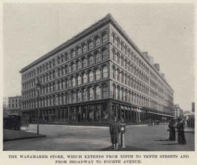De Wanamaker Winkel, die zich uitstrekt van Ninth tot Tenth Streets en van Broadway tot Fourth Avenue door American Photographer