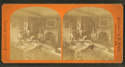 Uitzicht op Amos Alcott in zijn studeerkamer door American Photographer