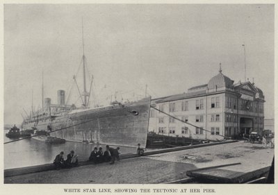 White Star Line, toont de Teutonic bij haar pier door American Photographer