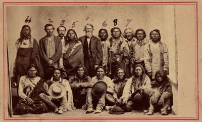 William F.M. Arny met Apache en Ute opperhoofden,1867 (foto) door American Photographer