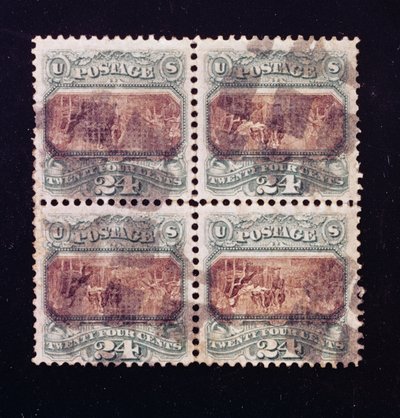 24-Cent ondertekening van de Onafhankelijkheidsverklaring blok van vier, 1869 door American School