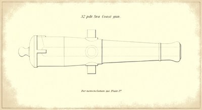 32-ponder kustkanonloop, uit het officiële U.S. Army