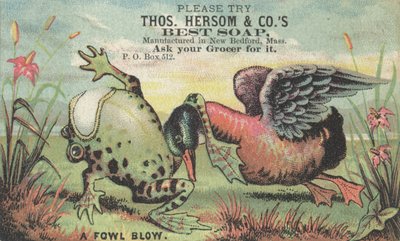 Een felle klap, advertentie voor Thos. Hersom & Cos Best Soap, c.1880 door American School