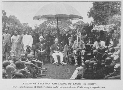Een Koning van Ejayboo en de Gouverneur van Lagos, illustratie uit 