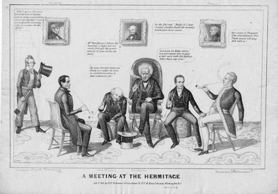 Een bijeenkomst bij de Hermitage, uitgegeven door H R Robinson, New York en Washington, c.1842-43 door American School