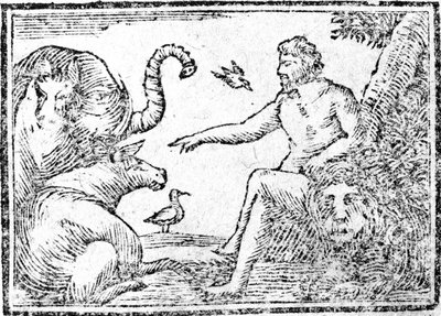 Adam die de dieren benoemt, illustratie uit Een verkorting van de geschiedenis van de Heilige Bijbel, gepubliceerd 1794 door American School