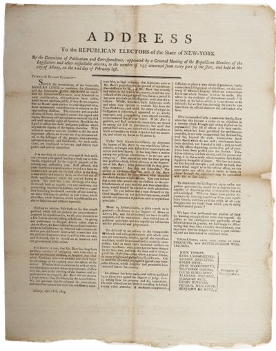 Toespraak aan de Republikeinse kiezers van de staat New York, 6 april 1804 door American School