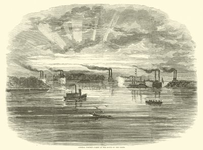 Admiraal Porters vloot bij de monding van de Yazoo, december 1862 door American School