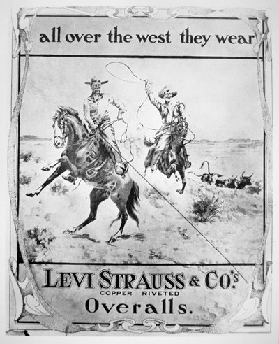 Advertentie voor Levi Strauss & Co, c.1900 door American School