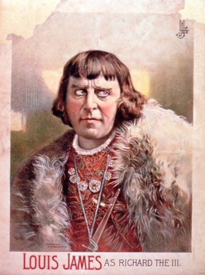 Advertentie voor Louis James als Richard III door American School