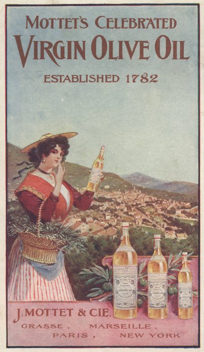 Advertentie voor Mottets Celebrated Virgin Olive Oil, c.1900 door American School