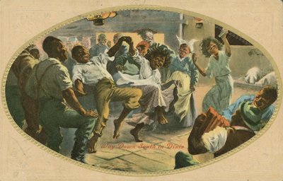 Afrikaanse Amerikaan dansend in Dixie door American School