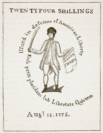 Amerikaanse kredietbrief, 1775, illustratie uit Cassells Illustrated History of England door American School