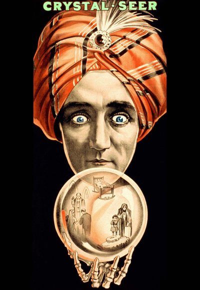 Amerikaanse poster voor de show Crystal Seer (die de kristallen bol leest), begin 20e eeuw (poster) door American School