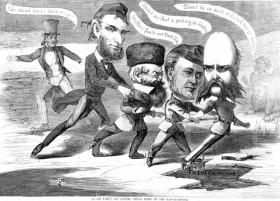 Een ijsfeest of dingen laten glijden op de Rappahannock, uit de Humors of War door American School
