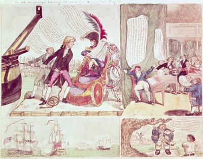 Een Oude Filosoof die zijn Gekke Zoon Economische Projecten Leert, c.1807 door American School