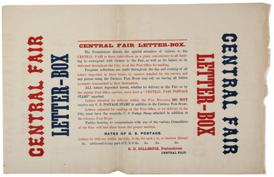 Aankondiging voor de Central Fair Letter Boxes, ca. 1864 door American School