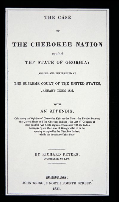 Anti-verwijderingspamflet, door Cherokee Nation, in reactie op de gedwongen verwijdering van Indianen uit hun thuisland door American School