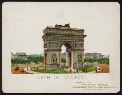 Arc de Triomphe, Parijs, Frankrijk (chromolitho) door American School