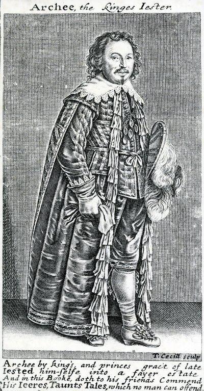 Archee, de koninges nar, een portret van Archibald Armstrong, door Thomas Cecill, 1639-1640 door American School