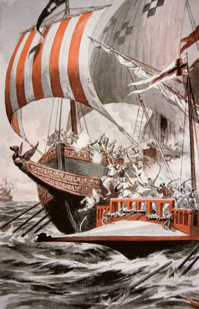 Arouji, broer van Barbarossa, valt de schatgaljoenen van paus Julius II aan, in 1504 door American School