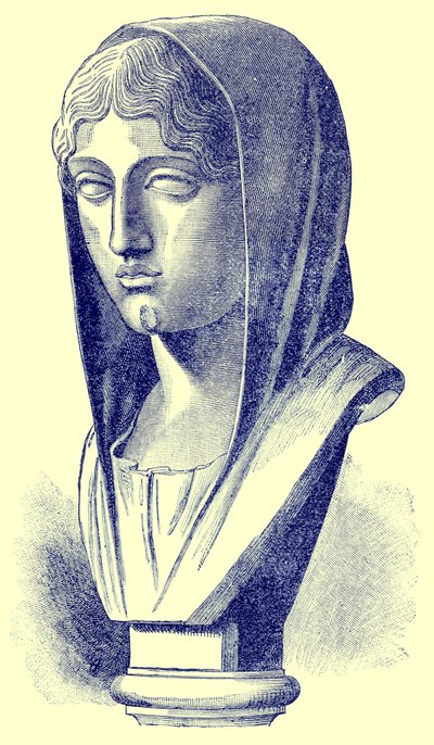 Aspasia, illustratie uit History of Greece door Victor Duruy, gepubliceerd 1890 door American School