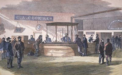 Bank in San Francisco, c.1860 door American School