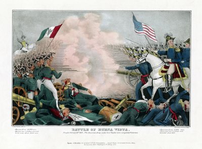 Slag bij Buena Vista, gevochten op 23 februari 1847, het Amerikaanse leger onder generaal Taylor was volledig zegevierend door American School