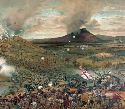 Slag bij Mission Ridge, 25 november 1863 - aangeboden met de complimenten... gepubliceerd 1886 door American School