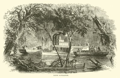 Bayou-navigatie, maart 1863 door American School